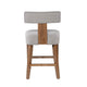 Tely Counter Stool Chair w Light Gray T Back | Natural Brown Frame