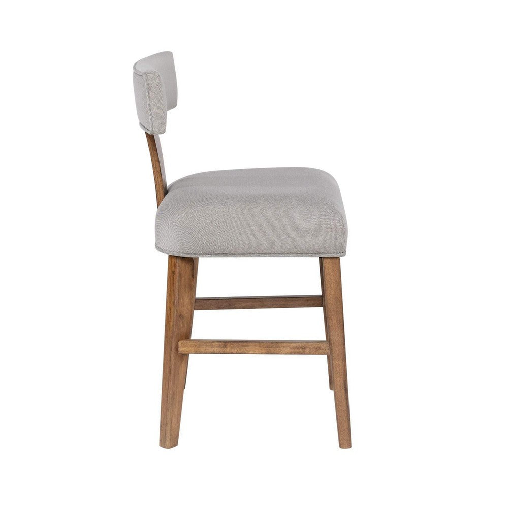 Tely Counter Stool Chair w Light Gray T Back | Natural Brown Frame