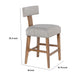 Tely Counter Stool Chair w Light Gray T Back | Natural Brown Frame