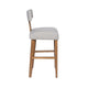 Tely Barstool Chair w Light Gray T Back | Natural Brown Wood Frame