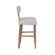 Tely Barstool Chair w Light Gray T Back | Natural Brown Wood Frame
