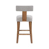 Tely Barstool Chair w Light Gray T Back | Natural Brown Wood Frame