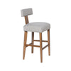 Tely Barstool Chair w Light Gray T Back | Natural Brown Wood Frame