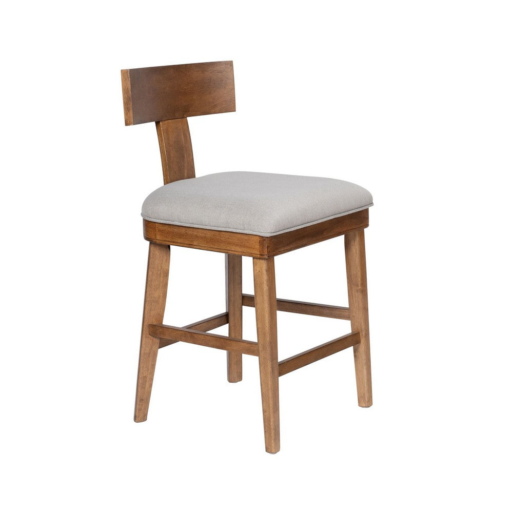 Hery Counter Stool Chair w T Back Design | Light Gray Cushioned Seat