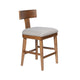 Hery Counter Stool Chair w T Back Design | Light Gray Cushioned Seat