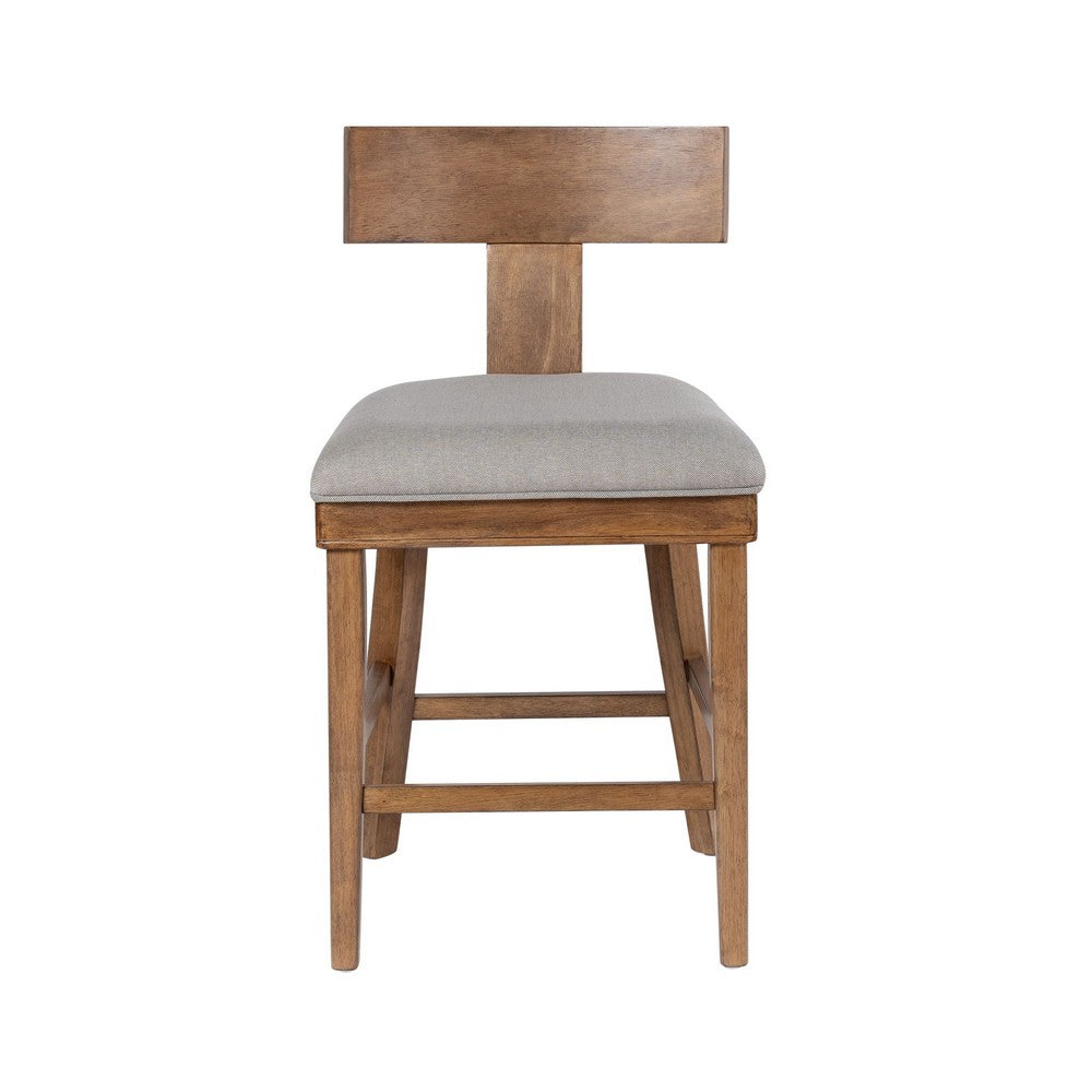 Hery Counter Stool Chair w T Back Design | Light Gray Cushioned Seat