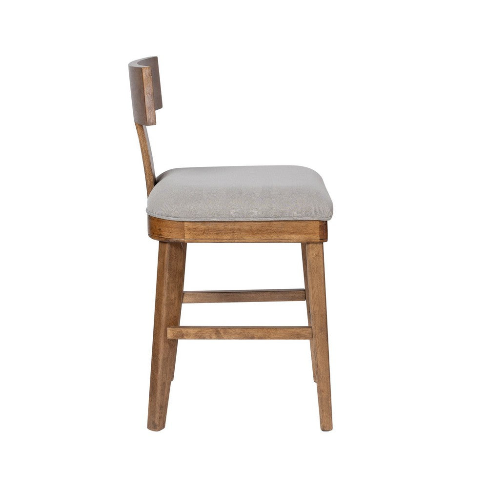 Hery Counter Stool Chair w T Back Design | Light Gray Cushioned Seat