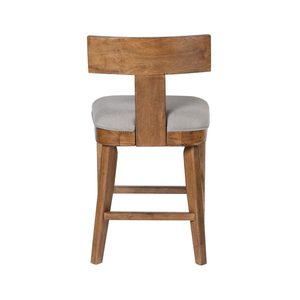 Hery Counter Stool Chair w T Back Design | Light Gray Cushioned Seat