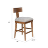 Hery Counter Stool Chair w T Back Design | Light Gray Cushioned Seat
