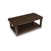 Kemu Coffee Table | 50" Rectangular Top w Lower Shelf | Dark Brown