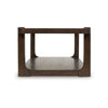 Kemu Coffee Table | 50" Rectangular Top w Lower Shelf | Dark Brown