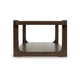 Kemu Coffee Table | 50" Rectangular Top w Lower Shelf | Dark Brown
