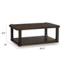 Kemu Coffee Table | 50" Rectangular Top w Lower Shelf | Dark Brown