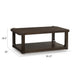 Kemu Coffee Table | 50" Rectangular Top w Lower Shelf | Dark Brown