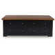 Fleur Coffee Table | 52" Brown Wood Lift Top | 2 Drawer | Satin Black