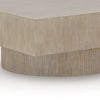 Jery Coffee Table | 42" Square Top | Solid Round Base | Grayish Brown