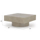 Jery Coffee Table | 42" Square Top | Solid Round Base | Grayish Brown