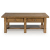 Vory Coffee Table | 54" Top w 2 Drawers | Lower Shelf | Medium Brown