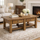 Vory Coffee Table | 54" Top w 2 Drawers | Lower Shelf | Medium Brown