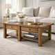 Vory Coffee Table | 54" Top w 2 Drawers | Lower Shelf | Medium Brown