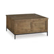 Tory Coffee Table | 36" Square Brown Lift Top | Black Steel Legs
