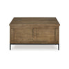 Tory Coffee Table | 36" Square Brown Lift Top | Black Steel Legs