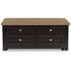 Zory Coffee Table | 46" Rectangular Lift Top | 4 Drawers | Brown