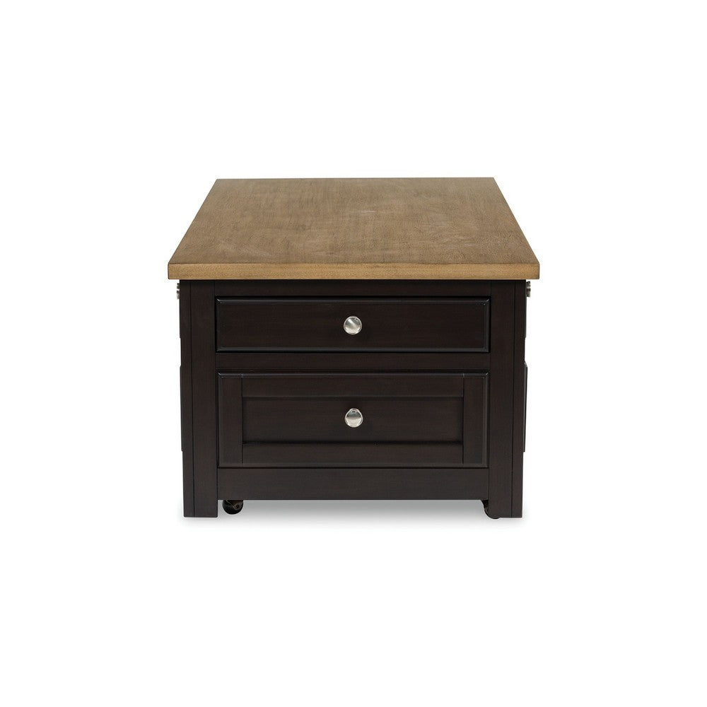 Zory Coffee Table | 46" Rectangular Lift Top | 4 Drawers | Brown