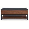 Kely Coffee Table | 48" Rectangular Lift Top | Lower Shelf | Brown