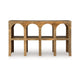 Soi Sofa Console Table | 52" Arch Design | 4 Shelves | Natural Brown