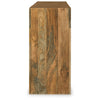 Soi Sofa Console Table | 52" Arch Design | 4 Shelves | Natural Brown