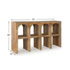 Soi Sofa Console Table | 52" Arch Design | 4 Shelves | Natural Brown