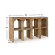 Soi Sofa Console Table | 52" Arch Design | 4 Shelves | Natural Brown