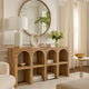 Soi Sofa Console Table | 52" Arch Design | 4 Shelves | Natural Brown
