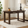 Kemu Home Office Desk | 56" Rectangular Top | 2 Drawers | Dark Brown