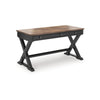 Fleur Office Desk | 60" Brown Top | 2 Drawers | Black Metal X Base
