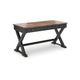 Fleur Office Desk | 60" Brown Top | 2 Drawers | Black Metal X Base