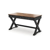 Fleur Office Desk | 60" Brown Top | 2 Drawers | Black Metal X Base