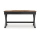 Fleur Office Desk | 60" Brown Top | 2 Drawers | Black Metal X Base