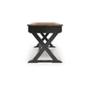 Fleur Office Desk | 60" Brown Top | 2 Drawers | Black Metal X Base
