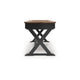 Fleur Office Desk | 60" Brown Top | 2 Drawers | Black Metal X Base