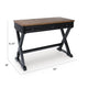 Fleur Office Desk | 60" Brown Top | 2 Drawers | Black Metal X Base