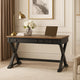Fleur Office Desk | 60" Brown Top | 2 Drawers | Black Metal X Base