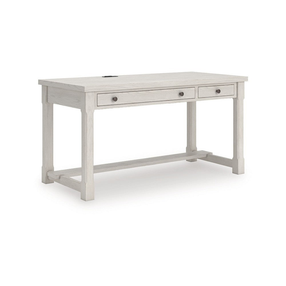 Lea Home Office Desk | 60" Top with 2 Drawers | Antique White