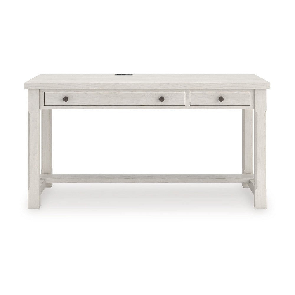 Lea Home Office Desk | 60" Top with 2 Drawers | Antique White