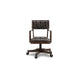 Kemu Home Office Chair | Adjustable Height | Dark Brown Faux Leather