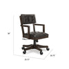 Kemu Home Office Chair | Adjustable Height | Dark Brown Faux Leather