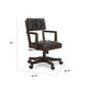 Kemu Home Office Chair | Adjustable Height | Dark Brown Faux Leather