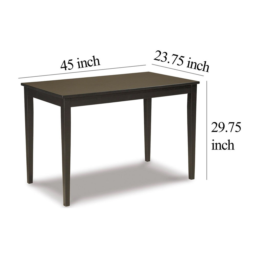 Pim Dining Table | 45" Rectangular Top | Dark Brown Tapered Legs