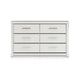 Zura Wide Dresser | 6 Drawers | Faceted Chrome Handles | Matte White Wood
